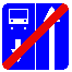 Знак 5.12.1 Конец дороги с полосой для маршрутных транспортных средств